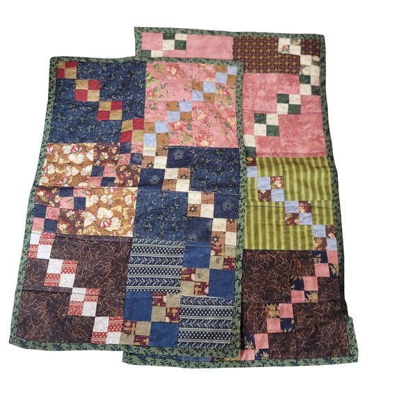Handmade Other - Cottagecore Handmade Quilted Patchwork Table Runner Placemat Rustic Country 2 pc